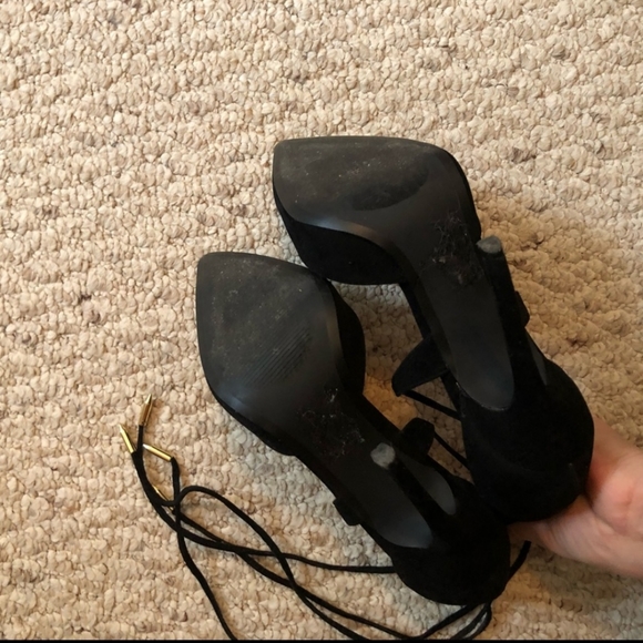 Lulu’s Black Wrap Lace Up Heels - Picture 5 of 8
